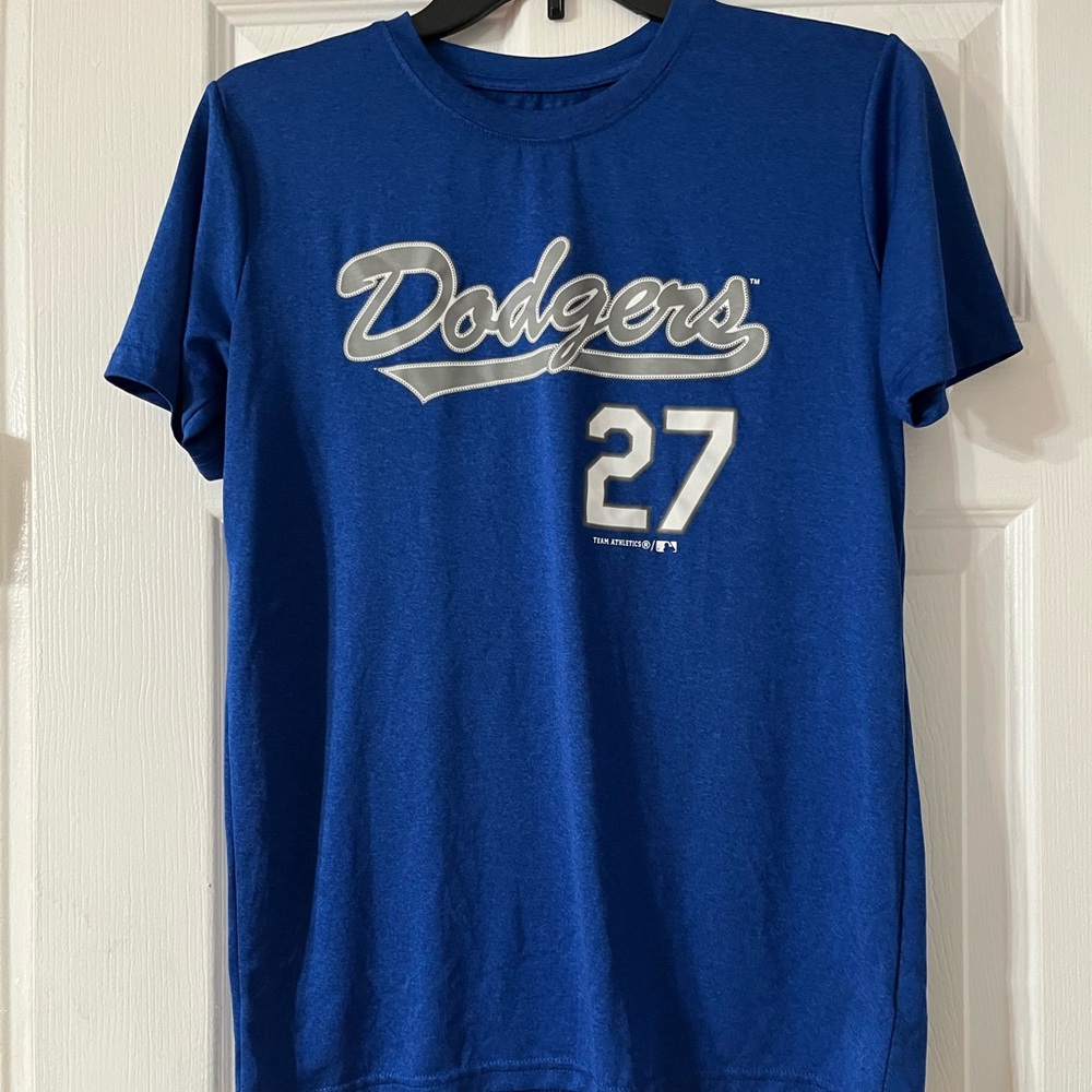 Los Angeles Dodgers Kemp #27 Shirt/Boys Size XL  EG TG 14/16 Original, crew